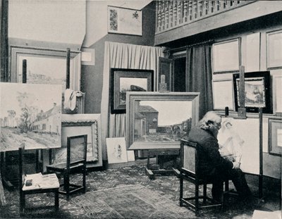 C. Cazin studiossaan, s. 1897 tekijältä Unbekannt