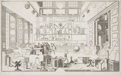 Cabinet de Geometrie de Mr LE CLERC - Tutkimuskeskukset Academie des Sciences:n fyysinen laboratorio, Pariisi, n. 1700 tekijältä Unbekannt