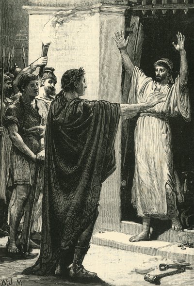 Caesar, joka omistaa aarteen Saturnuksen temppelissä, 1890. tekijältä Unbekannt