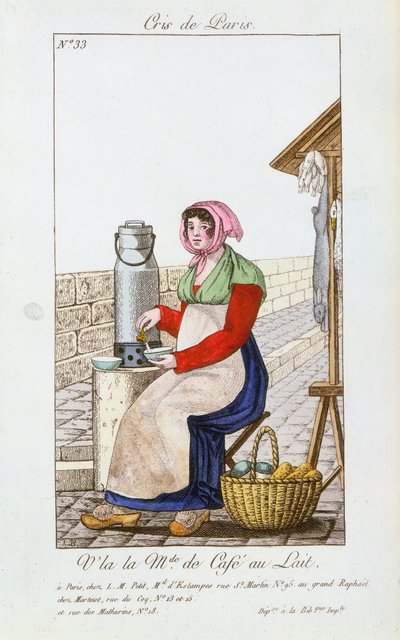 Cafe-au-lait myyjä, 1826 tekijältä Unbekannt