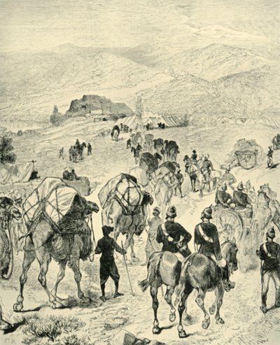 Kenraali Robertsin leiri Thalissa Kuram-joen varrella, 1901. tekijältä Unbekannt