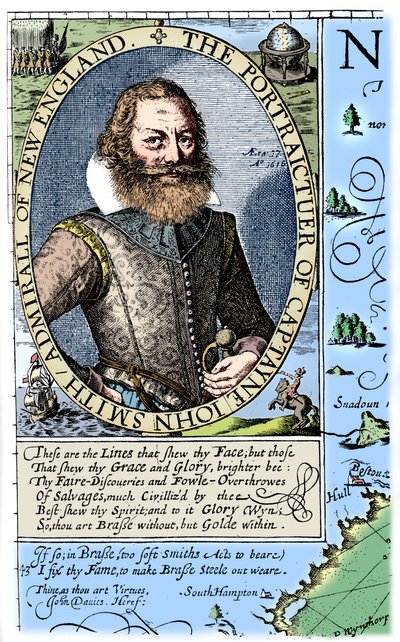 Kapteeni John Smith, Virginian siirtokunta, 1624, 1893. tekijältä Unbekannt
