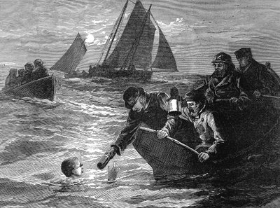 Kapteeni Matthew Webb, ensimmäinen mies, joka ui Englannin kanaalissa, 1875 tekijältä Unbekannt