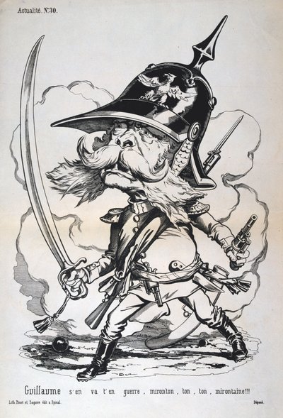 Karikatyyri Wilhelm I:stä Preussista, Ranskan ja Preussin sota, 1870-1871. tekijältä Unbekannt