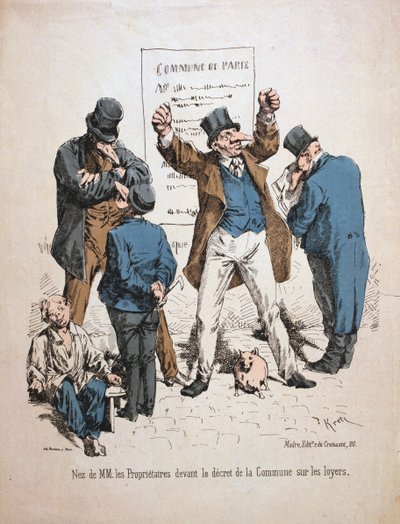 Karikatyyri omistajista, Pariisin kommuuni, 1871. tekijältä Unbekannt