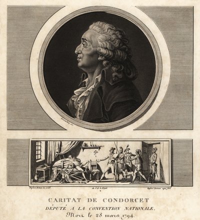 Caritat de Condorcet (1743-1794), ranskalainen filosofi ja matemaatikko tekijältä Unbekannt