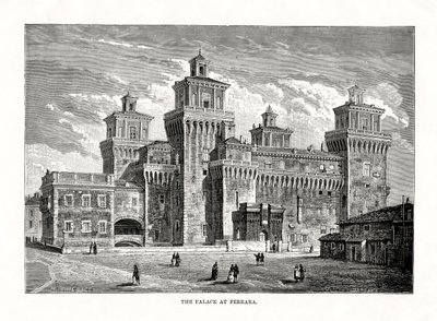Estensen linna, Ferrara, Italia, 1879 tekijältä Unbekannt
