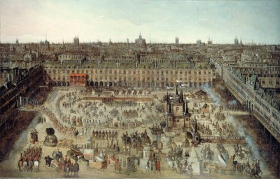 Ludvig XIII:n ja Itävallan Annan hääsopimusta juhlitaan..., 1612. tekijältä Unbekannt