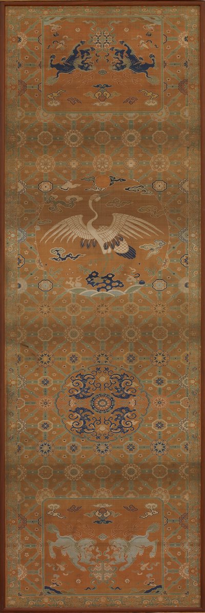 Tuolinpäällinen nosturilla, leijonat, lohikäärmeet, lupaavat symbolit..., Qing-dynastia, 1700-luku. tekijältä Unbekannt