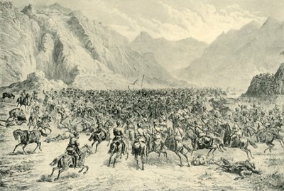 Punjabin ratsuväen hyökkäys toisessa toiminnassa lähellä Charasiaa, 24. huhtikuuta 1880, 1901. tekijältä Unbekannt