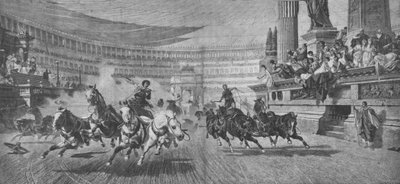 Vaunukilpailu Circus Massimuksessa Roomassa, 1800-luku tekijältä Unbekannt