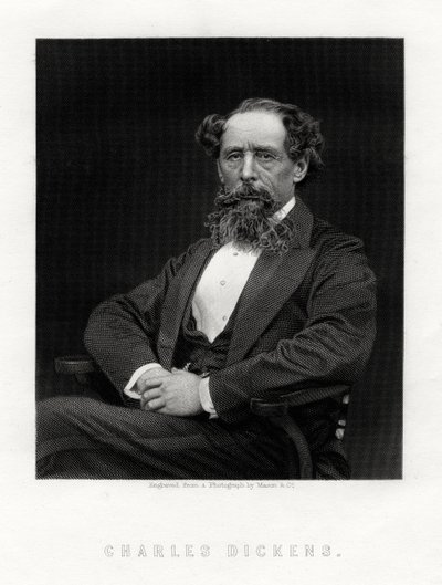 Charles Dickens, englantilainen kirjailija ja toimittaja, 1876 tekijältä Unbekannt