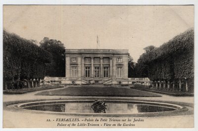 Chateau de Versailles: ulkonäkymä Peer Trianonin palatsista puutarhassa - Postikortti 1800-luvun lopulla - 1900-luvulla tekijältä Unbekannt