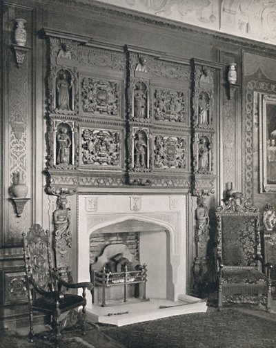 Savupiippu King William Drawing roomissa, Castle Ashby, 1927 tekijältä Unbekannt