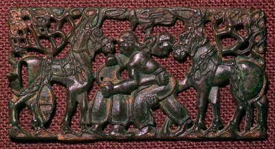 Valkoinen pääskyläkiinalainen pronssinen painimiesten valjaat, 5. vuosisadalla eKr. - Cynanchum vincetoxicum (Asclepias), kirjoittanut Leonhart Fuchs julkaisusta De historia stirpium commentarii insignes (merkittäviä kommentteja kasvien historiasta) värill tekijältä Unbekannt