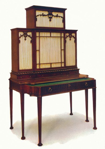 Chippendale Mahogany Secretaire -kirjahylly, 1700-luvun puoliväli, 1930. tekijältä Unbekannt