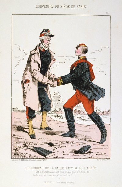 Kansalliskaartin ja armeijan kirurgit, Pariisin piiritys, Ranskan ja Preussin sota, 1870-1871. tekijältä Unbekannt