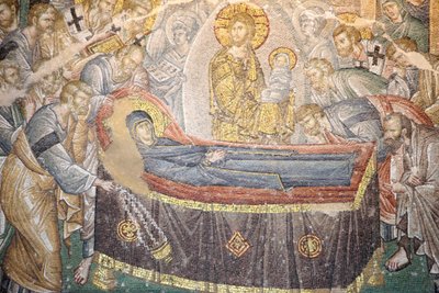 Choran kirkkomuseo : Neitsyt-mosaiikin kuolema (Coimesis) Istanbul Turquie tekijältä Unbekannt