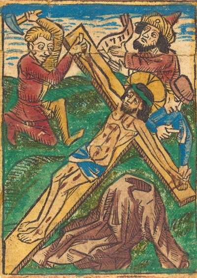 Kristus ristille naulattuna, n. 1490. tekijältä Unbekannt
