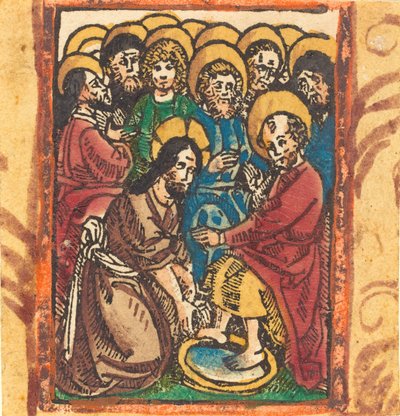 Kristus pesee apostolien jalkoja, n. 14901500. tekijältä Unbekannt