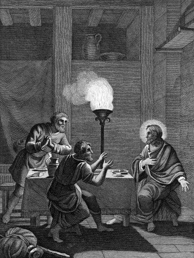 Kristus ja kaksi opetuslasta Emmauksessa, 1814 tekijältä Unbekannt