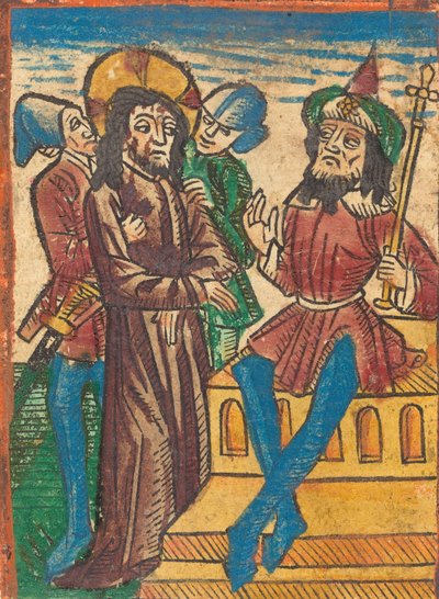 Kristus Pilatuksen edessä, n. 1490. tekijältä Unbekannt