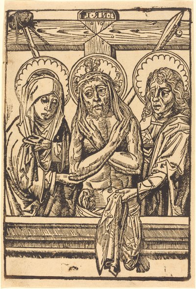 Kristus Marian ja Johanneksen välillä, 14801500. tekijältä Unbekannt