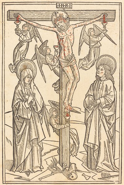 Kristus ristillä enkelien kanssa, 1481. tekijältä Unbekannt