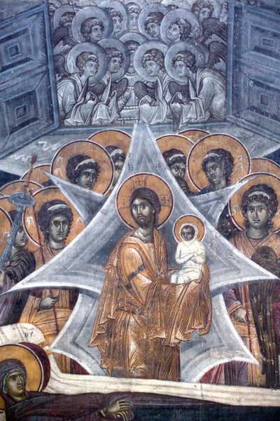 Kristus Neitsyen sielun kanssa taivaan porteissa, 1321-1322 tekijältä Unbekannt