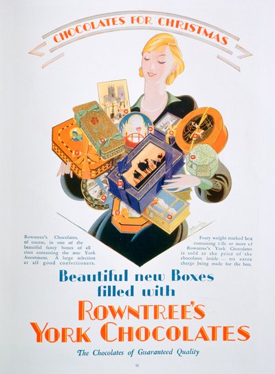 Joulumainos Rowntrees York Chocolatesille, 1928 tekijältä Unbekannt