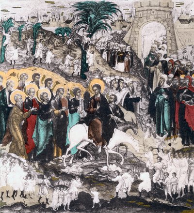 Kristuksen sisäänkäynti Jerusalemiin, 1500-luku tekijältä Unbekannt