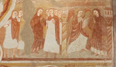 kirkko (Église Saint-Martin). Sisustus. Seinämaalauksia (freskot). Nave