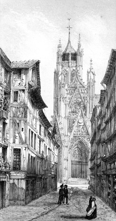 St Macloun kirkko, Rouen, Ranska, 1800-luku tekijältä Unbekannt