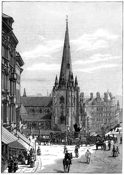 Pyhän Martinin kirkko härkätaisteluareenassa, Birmingham, West Midlands, 1887 tekijältä Unbekannt