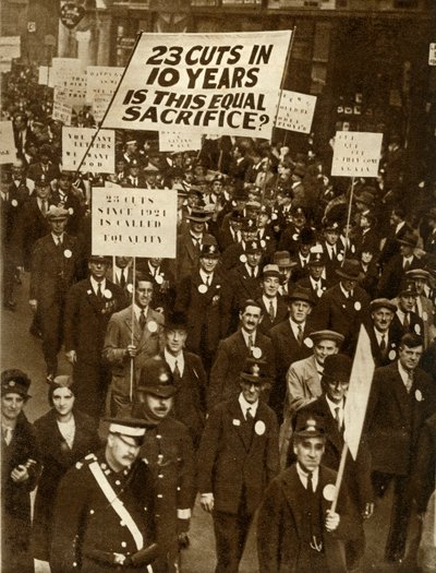 Virkamiehet protestoivat palkanleikkauksia vastaan, Lontoo, lokakuu 1931, 1935. tekijältä Unbekannt