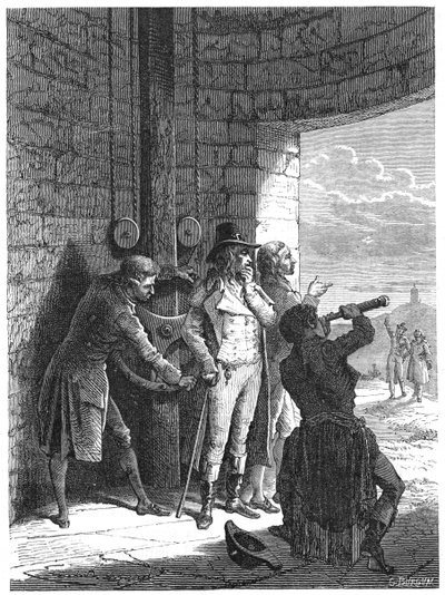Claude Chappe esitteli optista lennätinsemaforijärjestelmää vuonna 1793 c1870 tekijältä Unbekannt