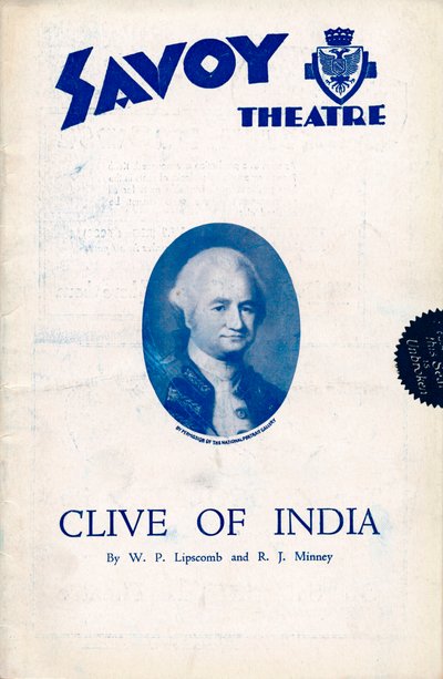 Clive of India -ohjelma Savoy-teatterille, 1934 tekijältä Unbekannt