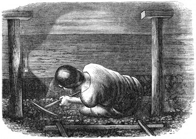 Hiilikaivostyö kapeassa saumassa, c1864. tekijältä Unbekannt