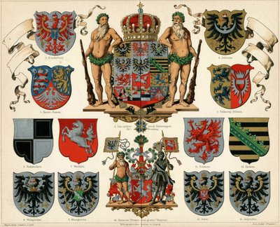 Preussin kuningaskunnan ja provinssien vaakuna Meyers Großes Konversations-Lexikon, 1883. tekijältä Unbekannt