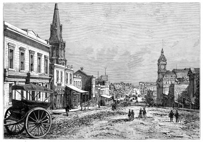 Collins Street, Melbourne, Victoria, Australia, 1800-luku tekijältä Unbekannt