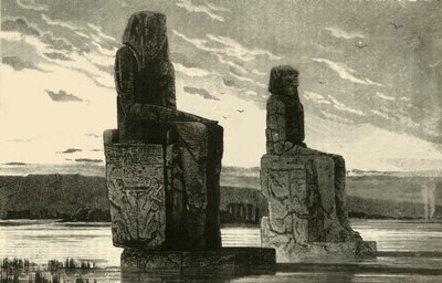 Kolossaaliset patsaat Thebessa, 1890. tekijältä Unbekannt