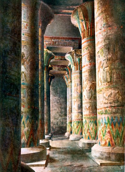 Pylväät, Horuksen temppeli, Edfu, Egypti, 1900-luku tekijältä Unbekannt