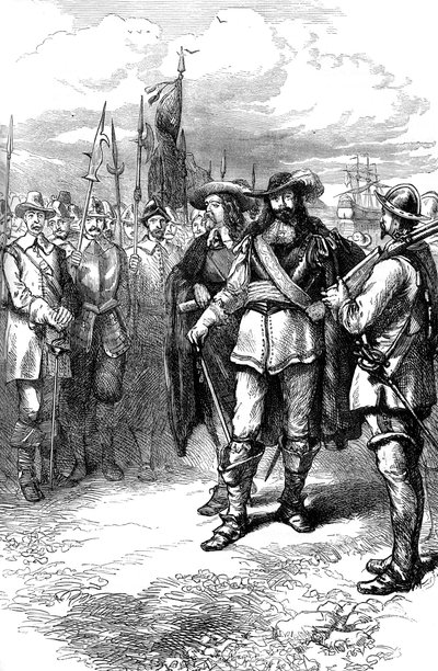 Komissaarien maihinnousu Bostoniin, 1600-luku 1880 tekijältä Unbekannt