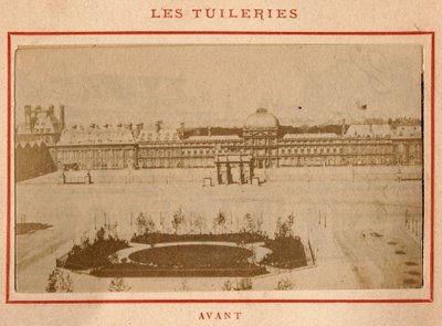 Pariisin kunta (1871): näkymä Palais des Tuileries