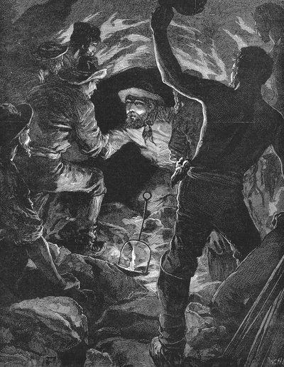 Pyhän Gotthardin tunnelin valmistuminen Alppien alla, 1880 tekijältä Unbekannt