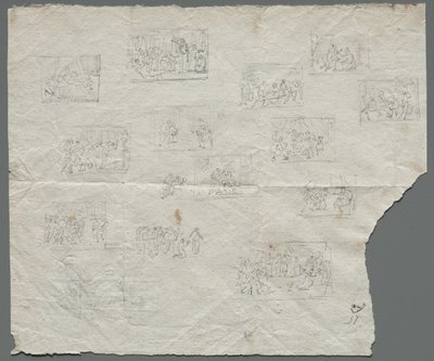 Sävellysluonnoksia Rafaelin ja muiden taiteilijoiden mukaan recto, n. 1800. tekijältä Unbekannt