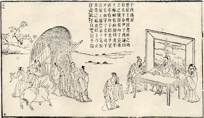 Konfutse vierailee hovissa, 1800-luku tekijältä Unbekannt