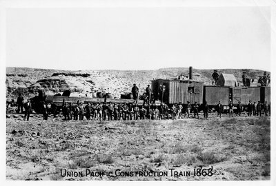 Rakennusjuna Union Pacific Railroadissa, USA, 1868 tekijältä Unbekannt