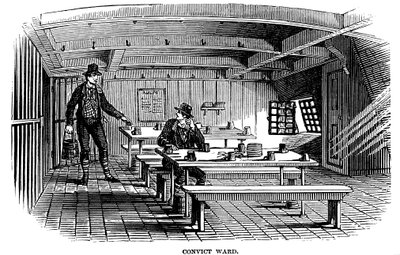 Vankilan osasto Warriorin Woolwichissa, Lontoossa, 1848 tekijältä Unbekannt