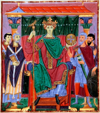 Otto III:n, Saksan kuninkaan, kruunajaiset, c998 tekijältä Unbekannt